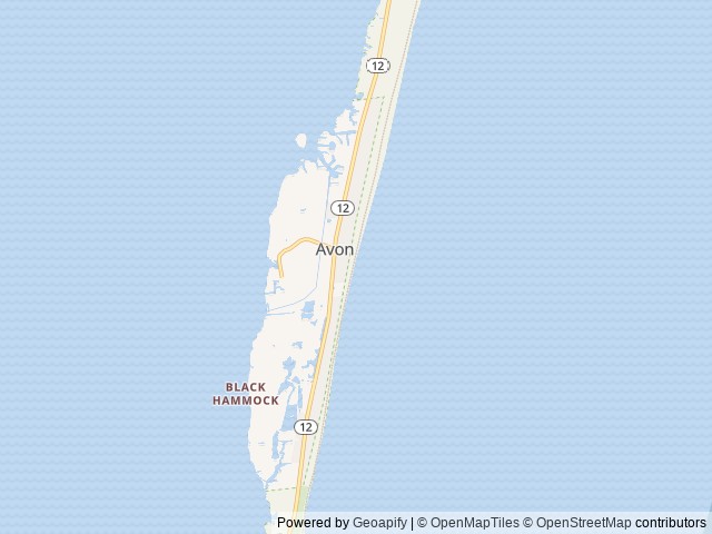Map of Avon Pier RV Resort location at Avon, NC, United States