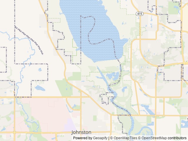 Map of Bob Shetler Recreation Area location at Johnston, IA, United States