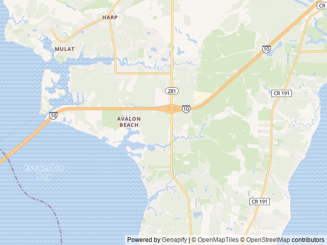 Map of Avalon Landing RV Park location at Milton, FL, United States