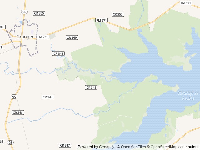 Map of Willis Creek location at Granger, TX, United States