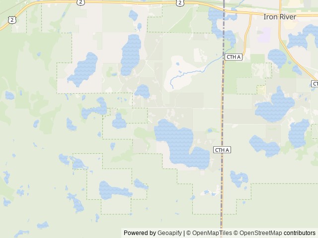 Map of TOP O' THE MORN RESORT & CAMPGROUND location at Iron River, WI, United States