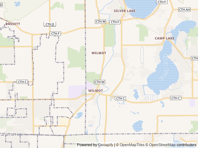 Map of Kenosha County Fair Association location at Wilmot, WI, United States