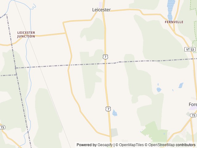 Map of Country Village Campground location at Leicester, VT, United States
