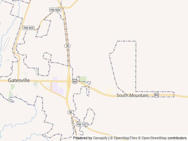 Map of Ballpark RV Resort location at Gatesville, TX, United States