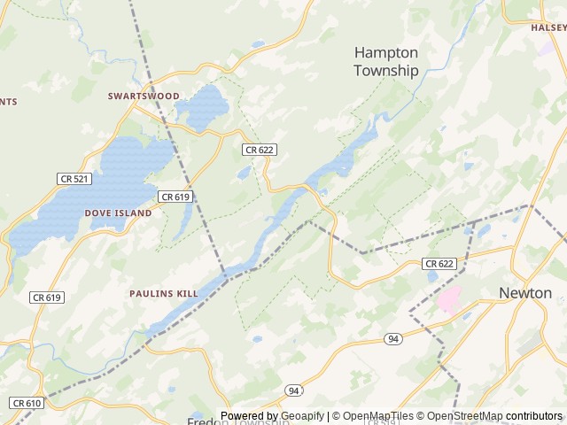 Map of Windy Acres Campground & RV Park location at Hampton Township, NJ, United States