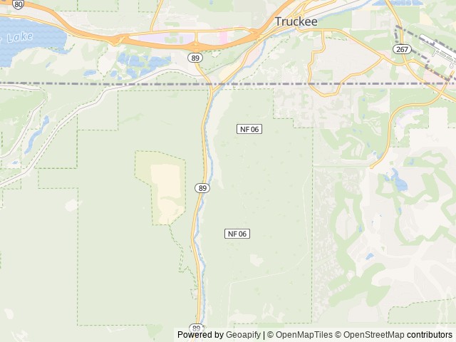 Map of Granite Flat (California) location at Truckee, CA, United States