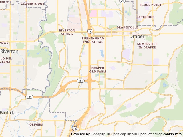Map of Mountain Shadows RV Park location at Draper, UT, United States
