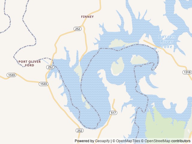 Map of Baileys Point location at Scottsville, KY, United States