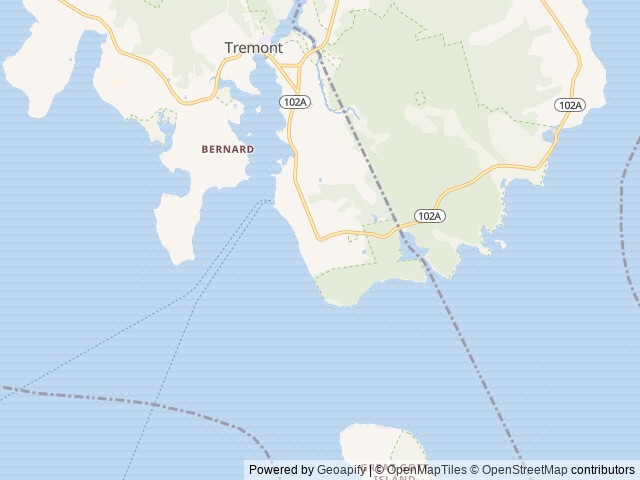 Map of Bass Harbor Campground location at Minturn, ME, United States