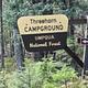 Threehorn Campground sign