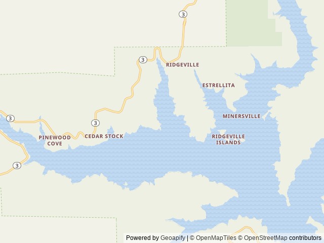 Map of Minersville Campground location at Weaverville, CA, United States
