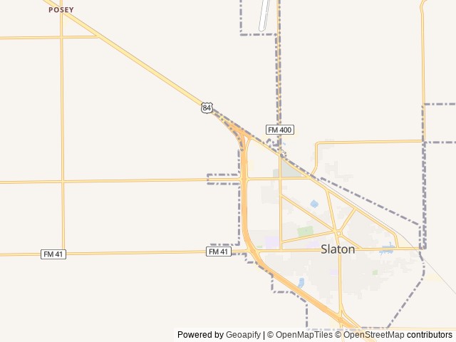Map of Twin Pine RV Park location at Slaton, TX, United States