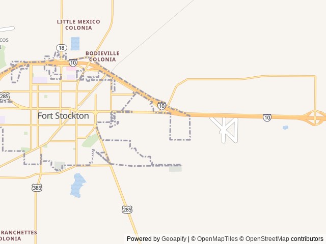 Map of Love's RV Hookup-Fort Stockton TX 542 location at Fort Stockton, TX, United States