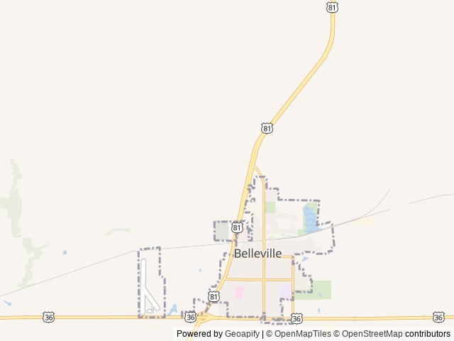 Map of Love's RV Hookup-Belleville KS 647 location at Belleville, KS, United States