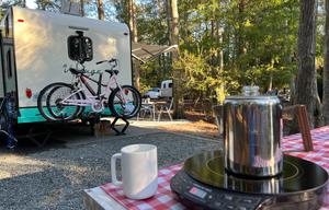 Modern 50s Style Travel Trailer with Outdoor TV!
