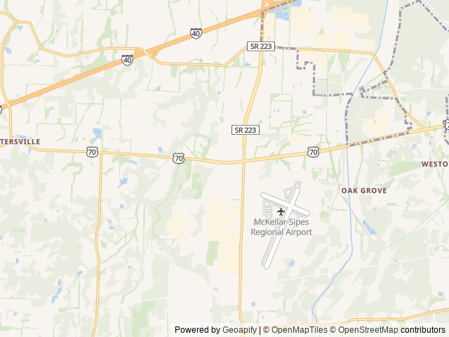 Map of Exit 76 location at Jackson, TN, United States