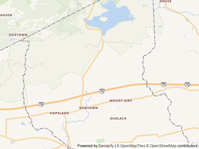 Map of Starlite Camping Resort location at Pennsylvania 17578, PA, United States