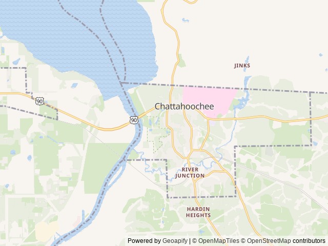 Map of Chattahoochee RV Resort & Campground location at Chattahoochee, FL, United States