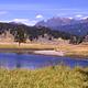 Slough Creek with Cutoff Peak in the background under a blue sky