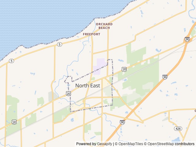 Map for 2025 Keystone Hideout near North East, NY