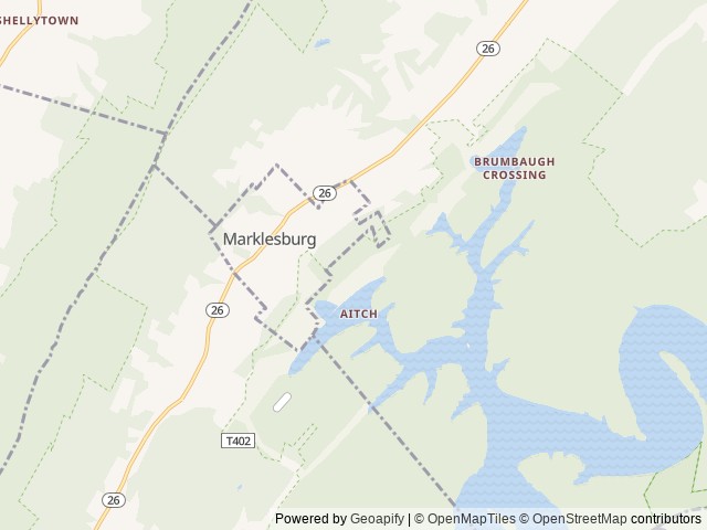 Map of Aitch Picnic Shelter location at Hesston, PA, United States