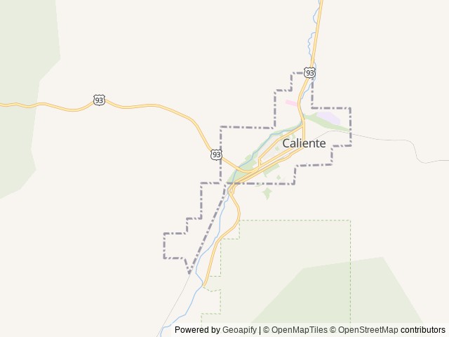 Map of Young's RV Park location at Caliente, NV, United States