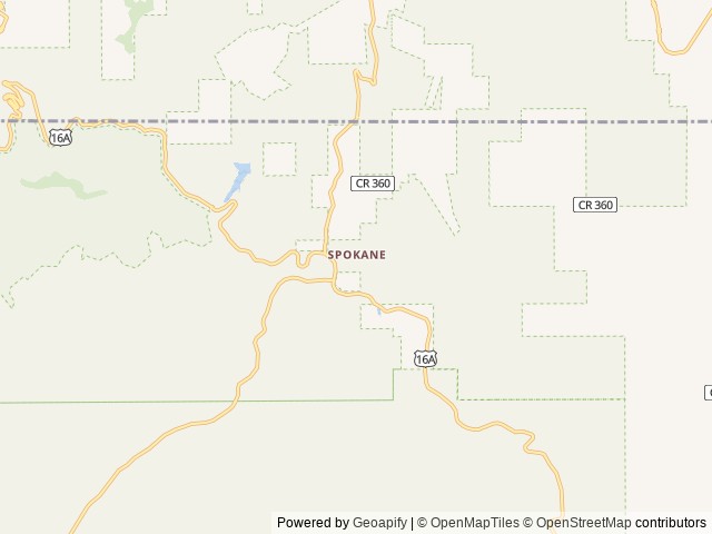 Map of Spokane Creek Cabins & Campground location at Keystone, SD, United States