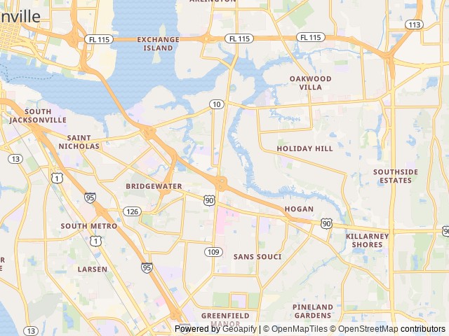 Map for Family Class A • Sleeps 6 • Bunk Beds • 2 Slides near Jacksonville, FL