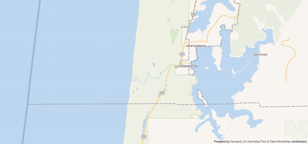 Map of Lagoon Campground location at Reedsport, OR, United States