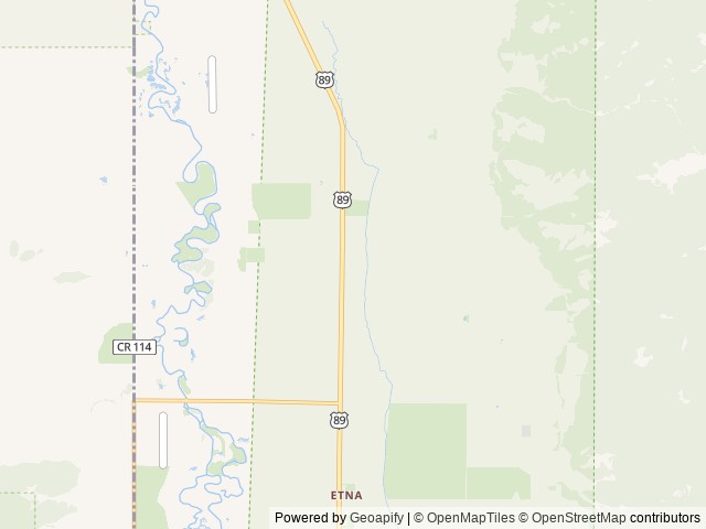 Map of Alpine / Bridger-Teton National Forest KOA Holiday location at Etna, WY, United States