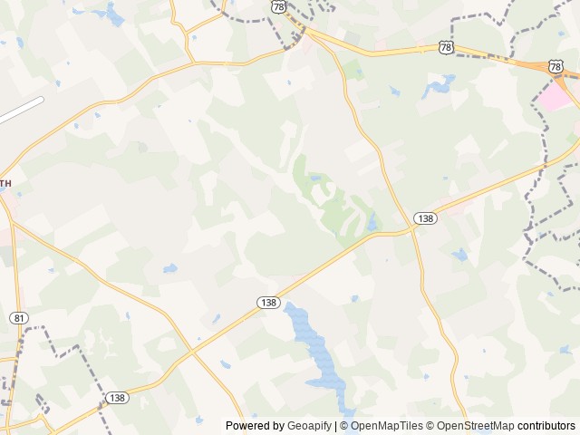 Map for Cowart's home away from home near Monroe, GA