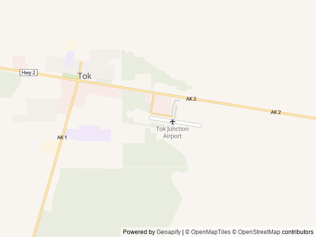 Map of Tok RV Village Campground & Cabins location at Tok, AK, United States
