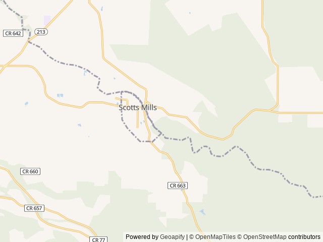 Map of Scotts Mills County Park location at Scotts Mills, OR, United States