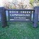 The entrance sign for Rock Creek Group campsite 