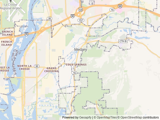 Map of Pettibone RV Park & Campground location at La Crosse, WI, United States