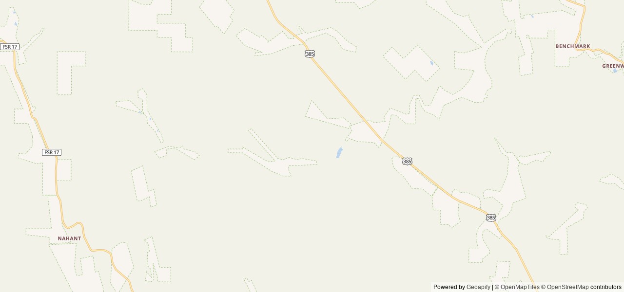 Map of Roubaix Lake location at Hill City, SD, United States