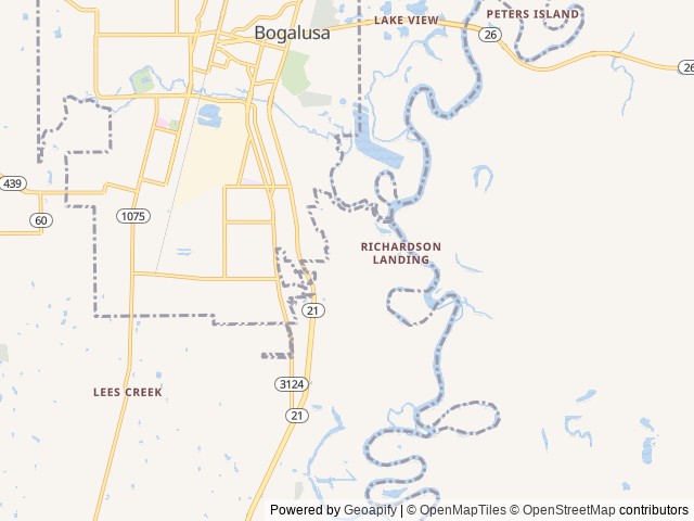 Map of CBS Campground location at Bogalusa, LA, United States