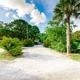 Another perspective of the campground drives and landscaped RV sites with palm trees and utility poles — complements the RV site overview images on the property pages.