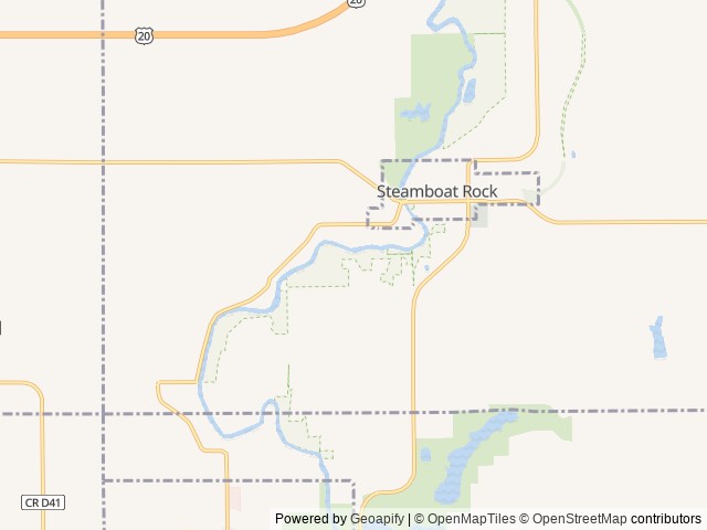 Map of Trailhead Cabins and Camping location at Steamboat Rock, IA, United States