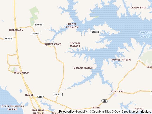 Map of Camp Cardinal RV Resort location at Hayes, VA, United States