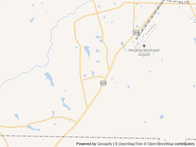Map of Temple Campgrounds location at Moultrie, GA, United States