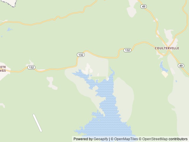Map of Horseshoe Bend Campground and Recreation Area location at Coulterville, CA, United States