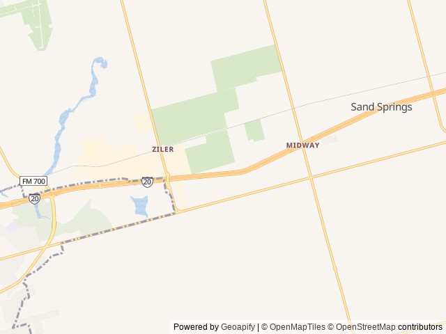 Map of Suburban East RV Park location at Big Spring, TX, United States