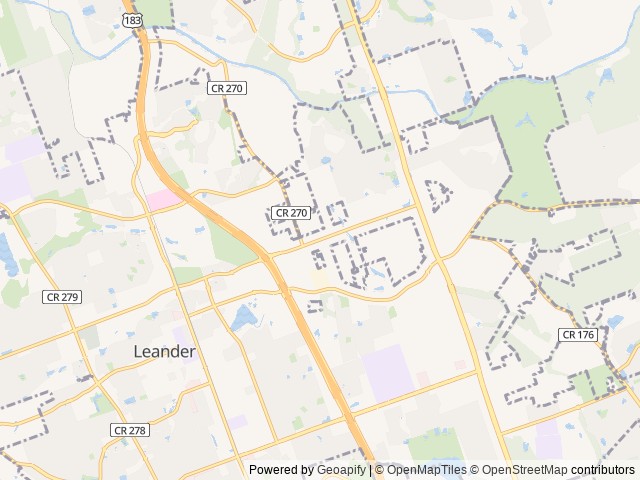 Map of Leander / NW Austin  KOA Holiday location at Leander, TX, United States