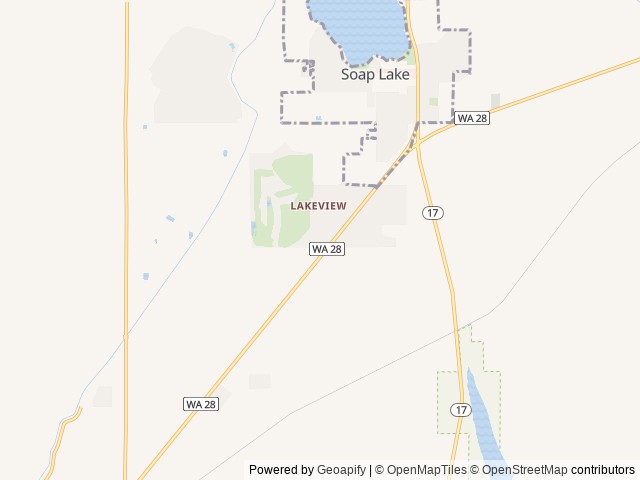 Map for The Hideout near Soap Lake, WA
