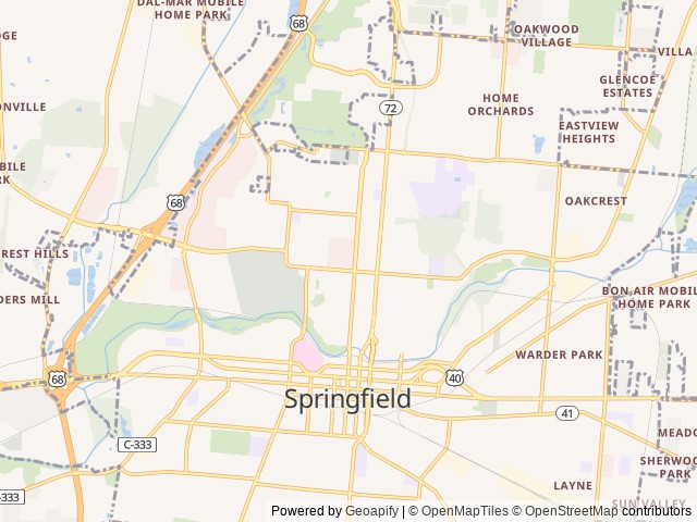 Map for 2023 Gulf Stream RV Ameri-Lite Ultra Lite 241RB near Springfield, OH