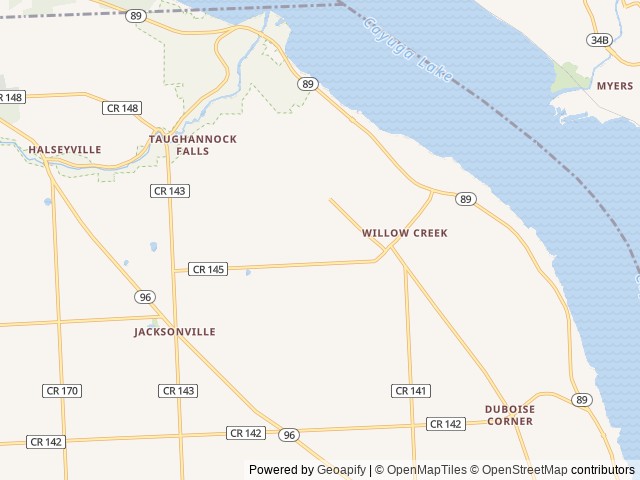 Map of Spruce Row Campground & RV Park location at Ithaca, NY, United States