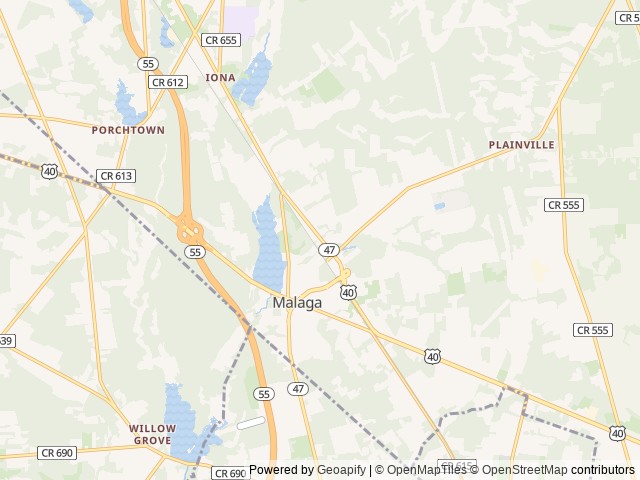 Map of Buena Vista Campground location at Newfield, NJ, United States