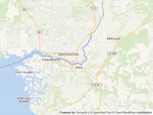 Map of Camp Salty Turtle location at Steinhatchee, FL, United States
