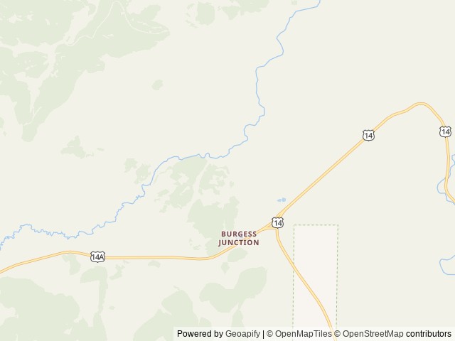 Map of North Tongue location at Dayton, WY, United States